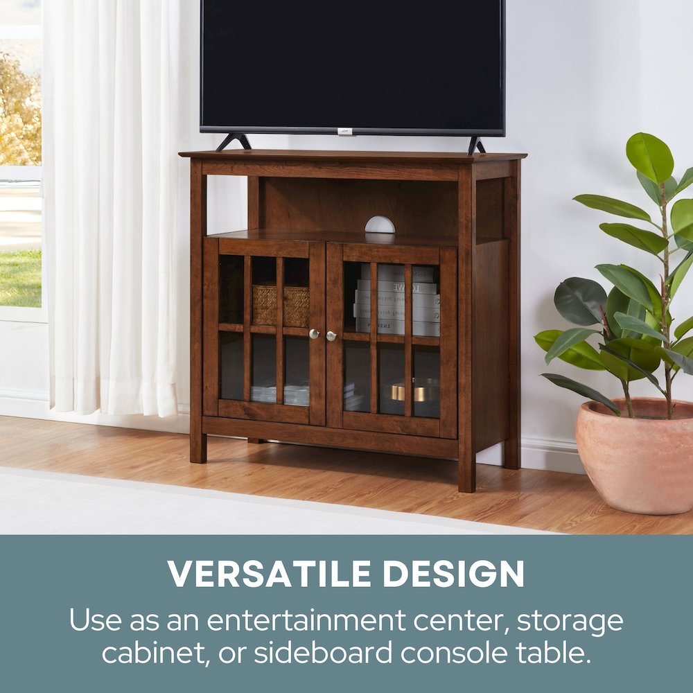 Big Sur Highboy TV Stand with Storage Cabinets for TVs up to 40 Inches. Picture 4