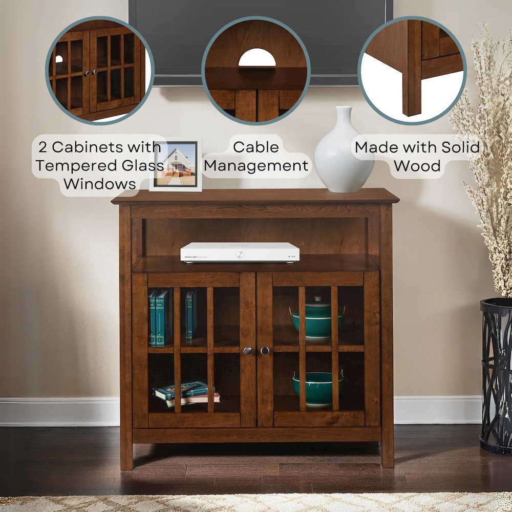 Big Sur Highboy TV Stand with Storage Cabinets for TVs up to 40 Inches. Picture 3