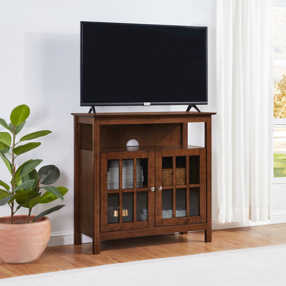Big Sur Highboy TV Stand with Storage Cabinets for TVs up to 40 Inches. Picture 2