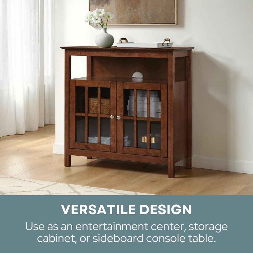 Big Sur Highboy TV Stand with Storage Cabinets for TVs up to 40 Inches. Picture 7