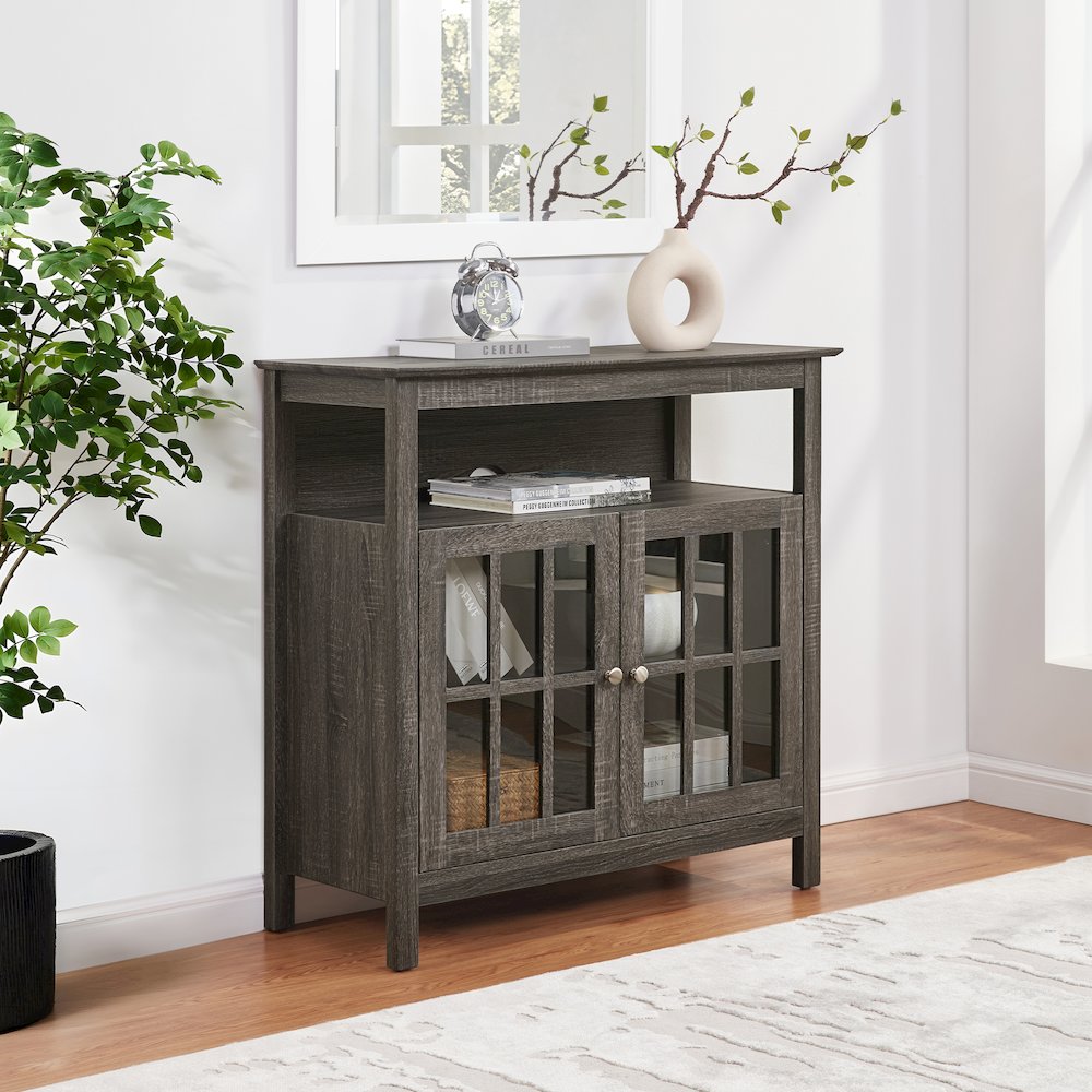 Big Sur Highboy TV Stand with Storage Cabinets for TVs up to 40 Inches. Picture 2