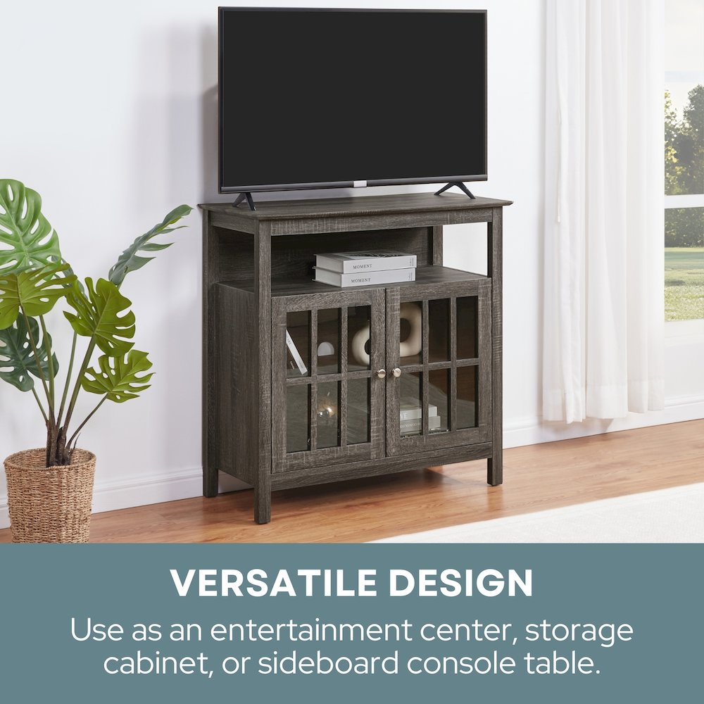 Big Sur Highboy TV Stand with Storage Cabinets for TVs up to 40 Inches. Picture 7