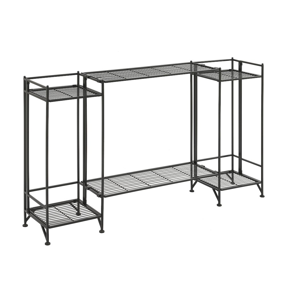 Xtra Storage 2 Tier Tall Folding Metal Shelves with Set of 2. Picture 1