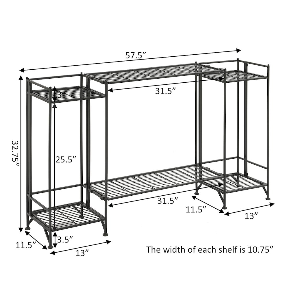 Xtra Storage 2 Tier Tall Folding Metal Shelves with Set of 2. Picture 6