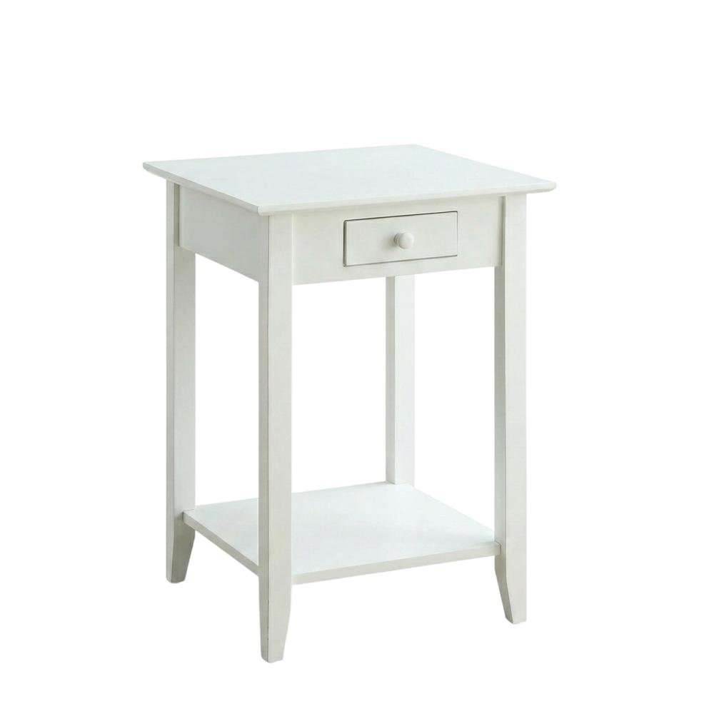 Wooden End Table with Drawer and Shelf for Living Room Use. Picture 1