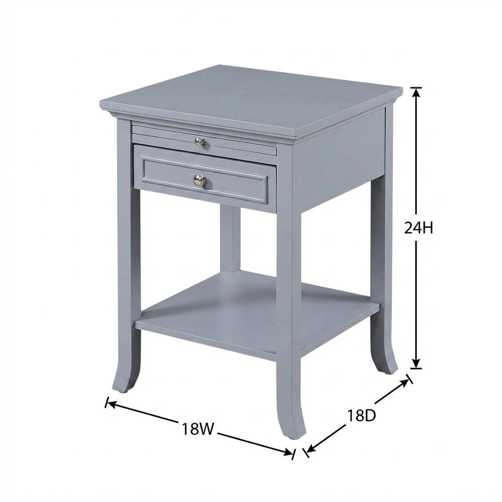Wooden End Table with Drawer and Slide for Living Room or Bedroom. Picture 7