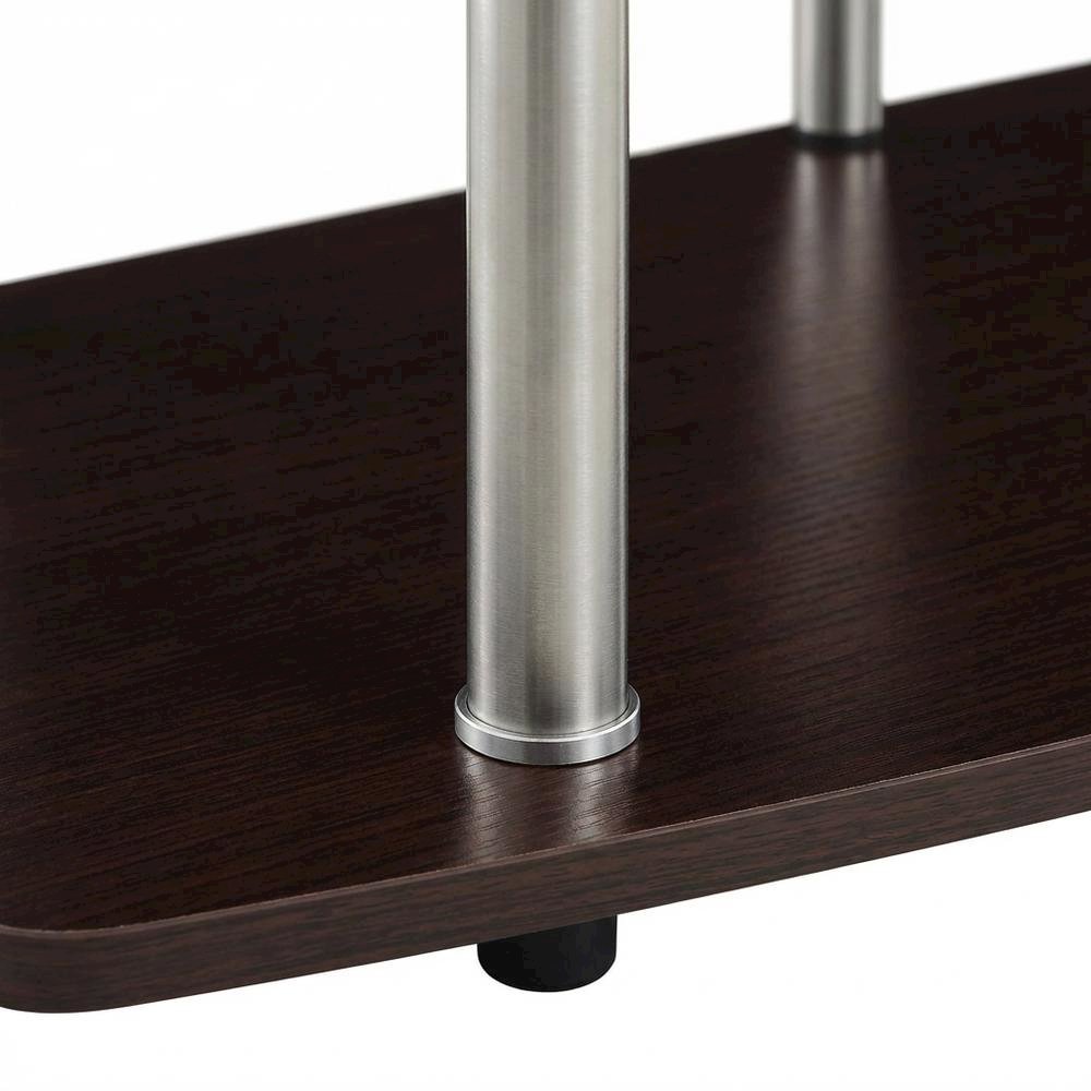 Wide TV Stand in Neutral Finish for Up to 46-Inch Screens with 3-Tier Storage. Picture 2
