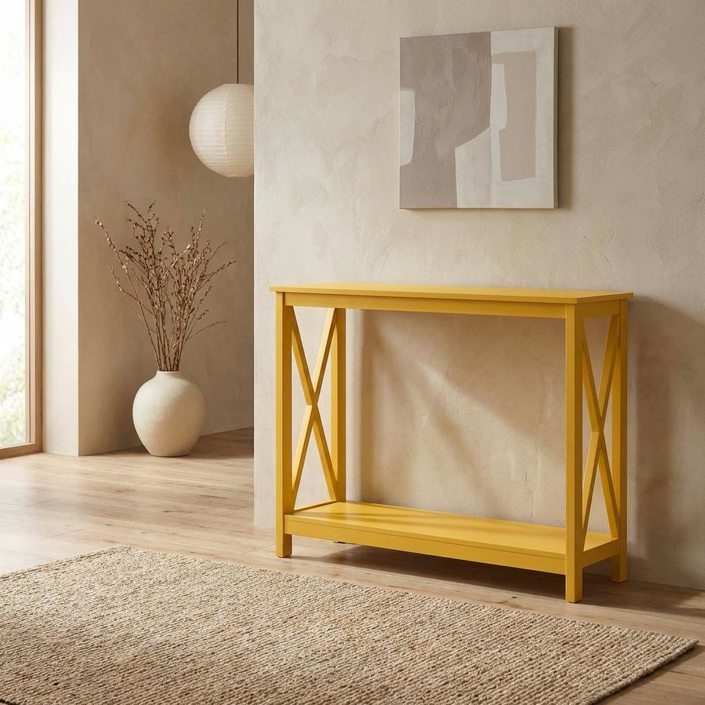 Contemporary Console Table with Open Shelf for Entryway or Living Room. Picture 2