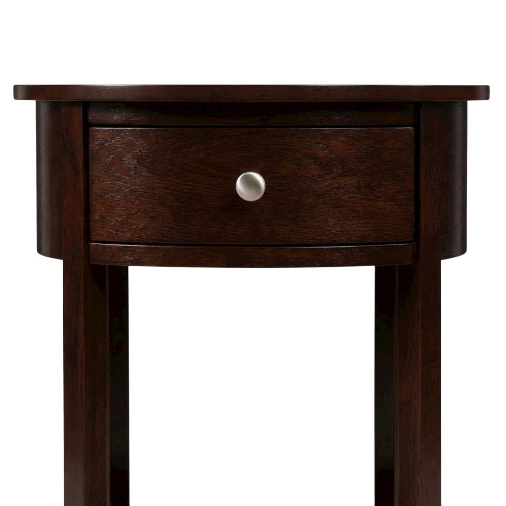 Rustic End Table with Single Drawer and Shelf for Living Room Storage. Picture 4