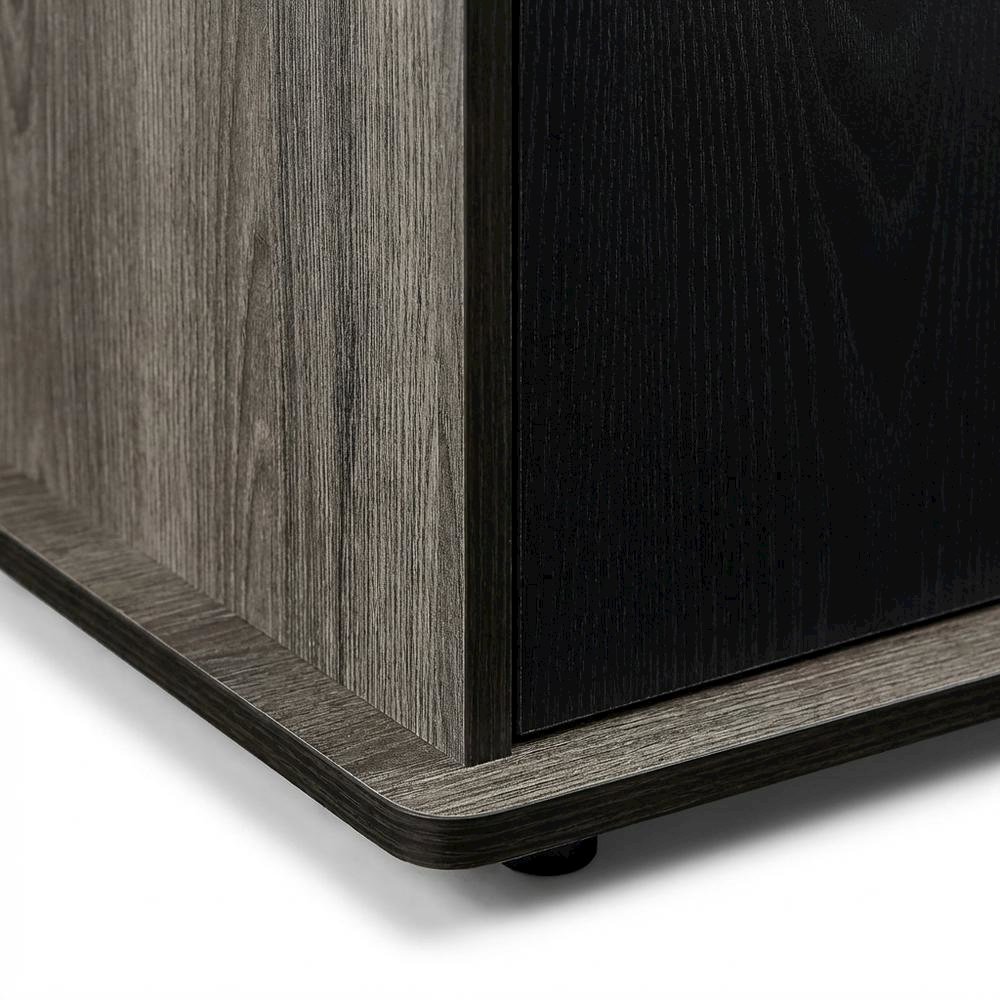 Weathered Gray, Black TV Stand, Cabinets, Shelves, up to 55 Inch TVs. Picture 6