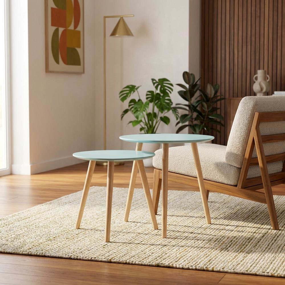 Wooden End Tables with Smooth Finish for Living Room and Bedroom. Picture 3
