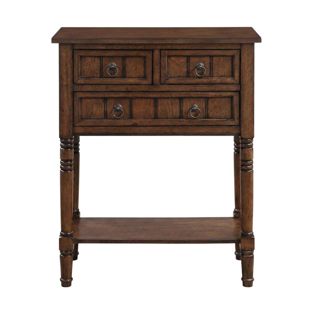Brown Hall Table, MDF Dark Oak Finish, Slim Entryway Console. Picture 4