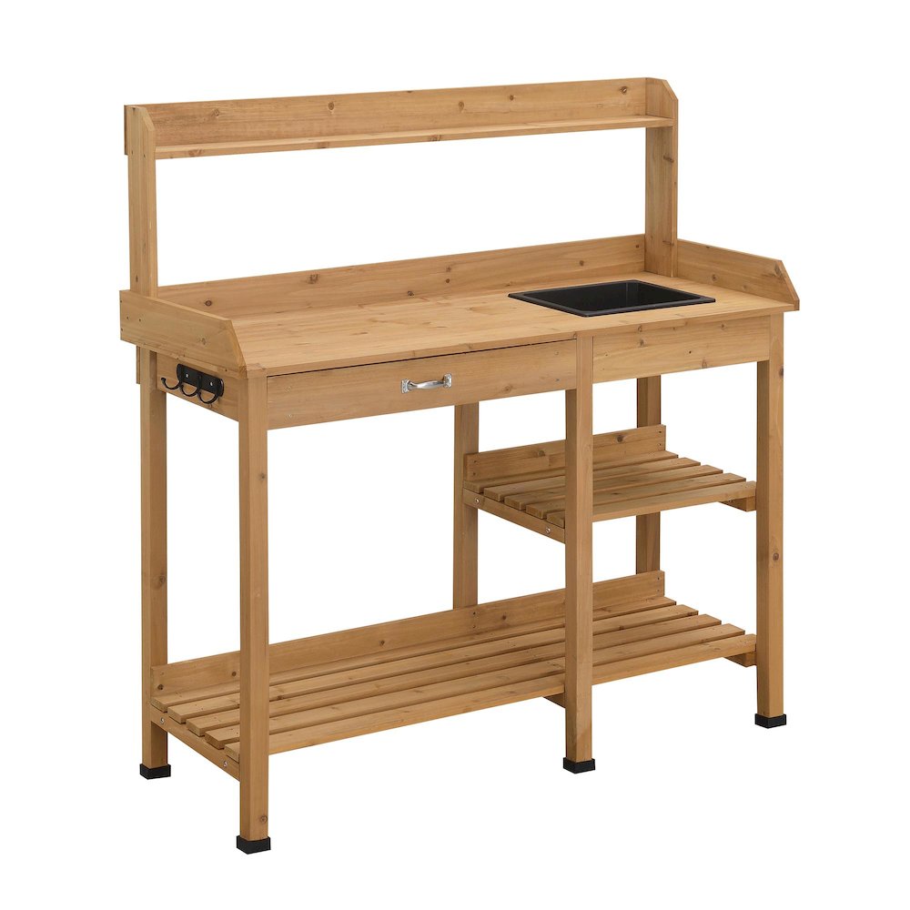 Deluxe Potting Bench with Drawer and Shelves. Picture 1