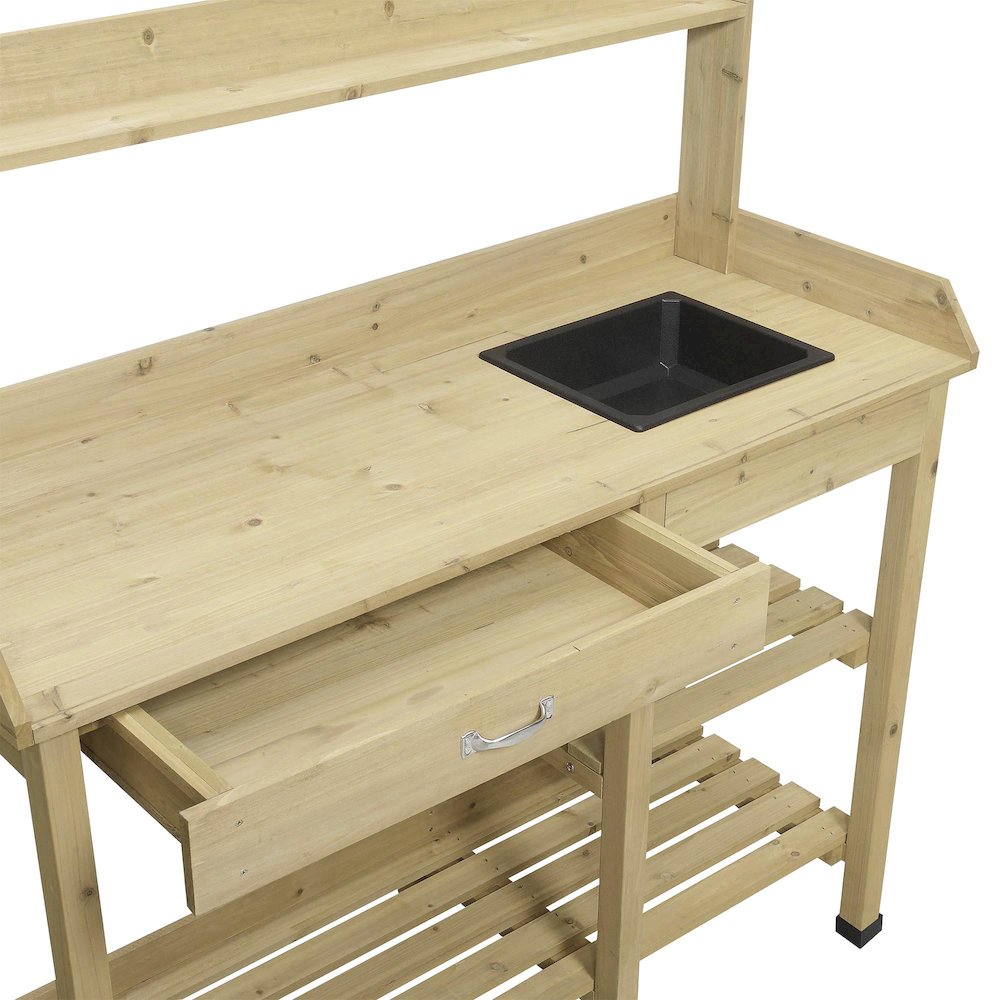 Deluxe Potting Bench with Drawer and Shelves. Picture 5