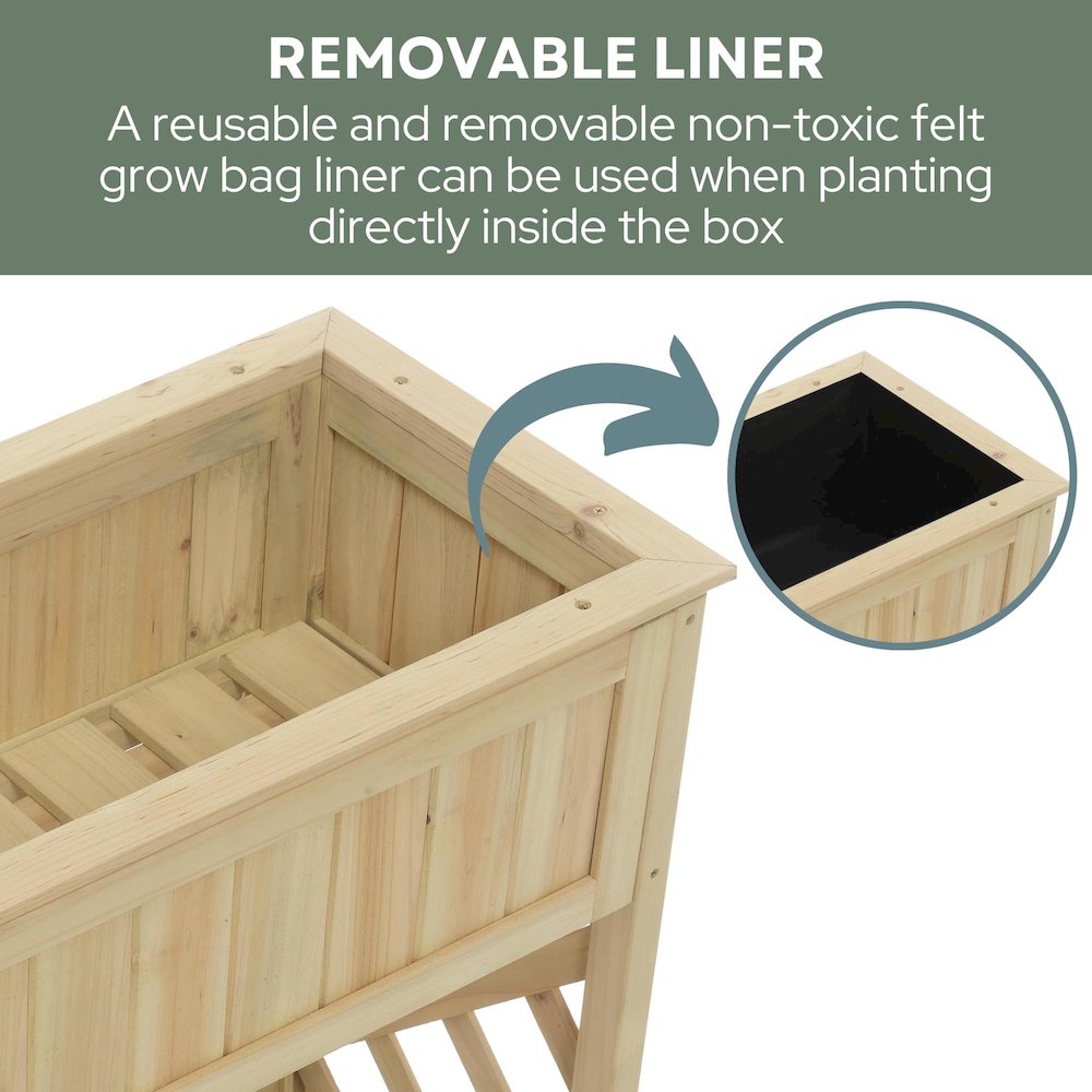 Planters & Potts Raised Patio Planter with Shelf. Picture 5