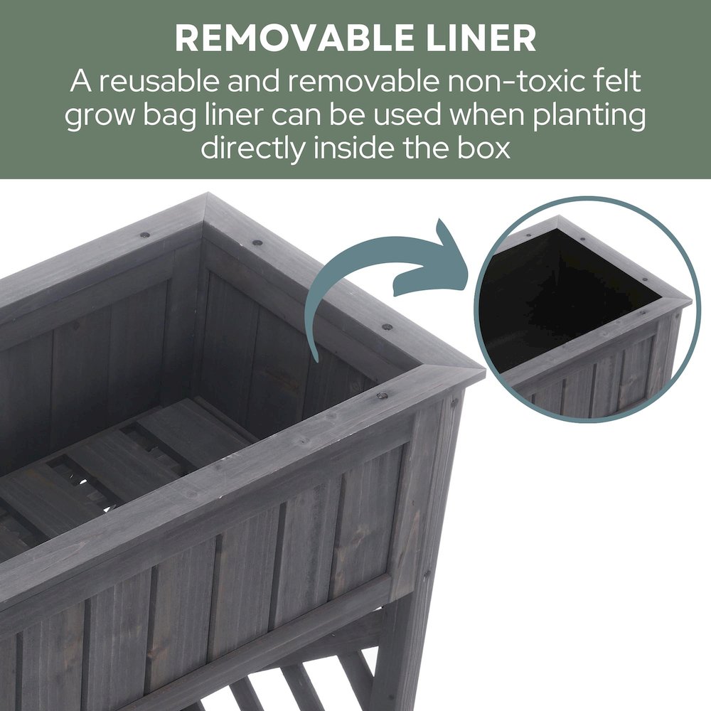 Planters & Potts Raised Patio Planter with Shelf. Picture 5