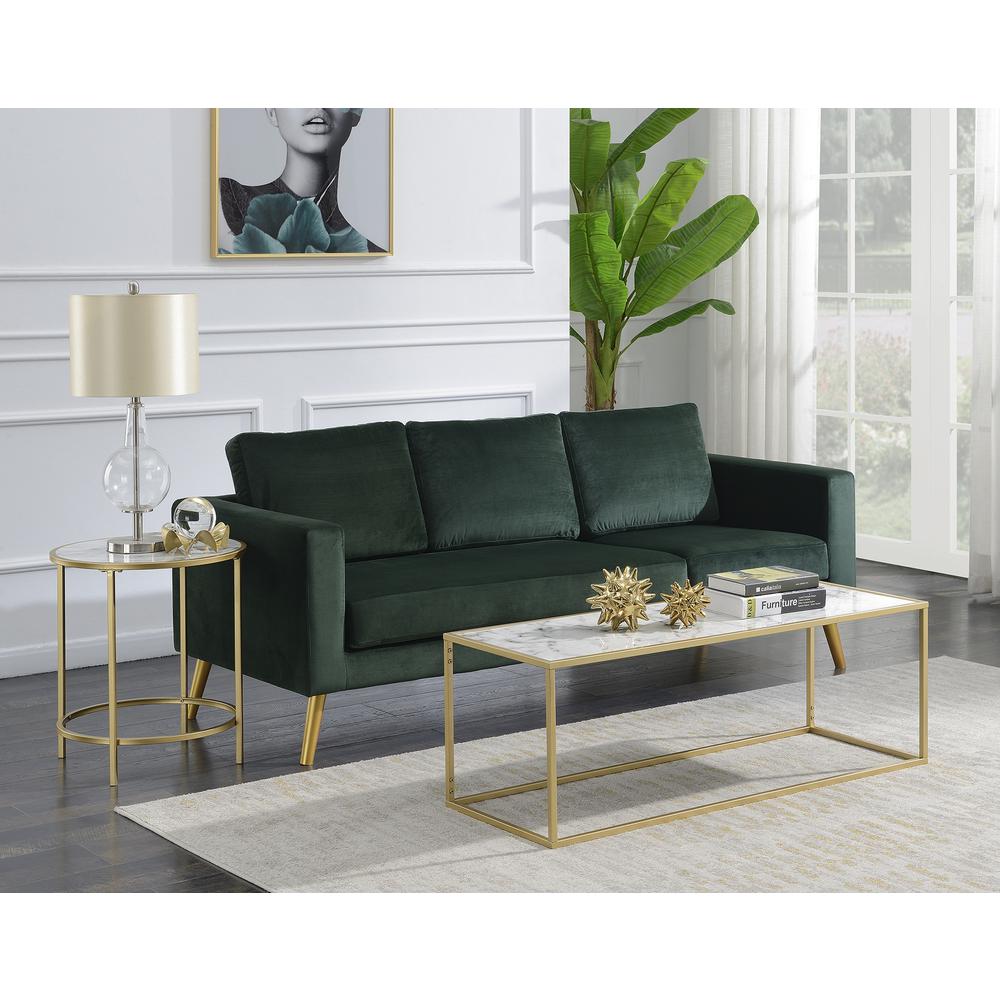 Gold Coast Faux Marble Rectangle Coffee Table. Picture 8