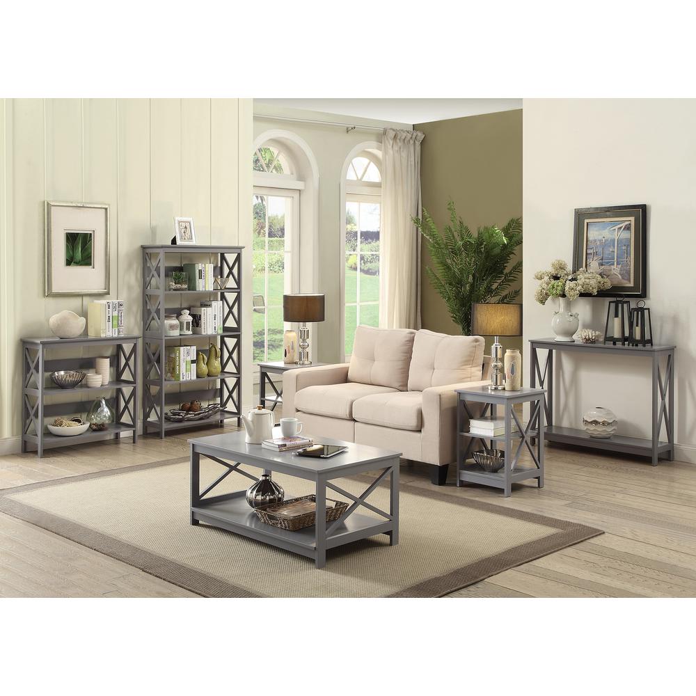 Oxford End Table with Shelves Gray. Picture 5