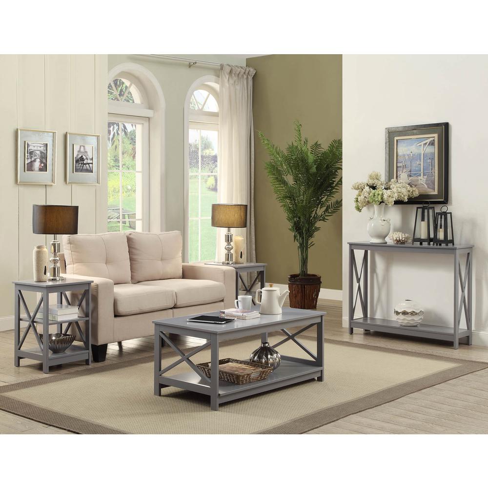 Oxford End Table with Shelves Gray. Picture 2