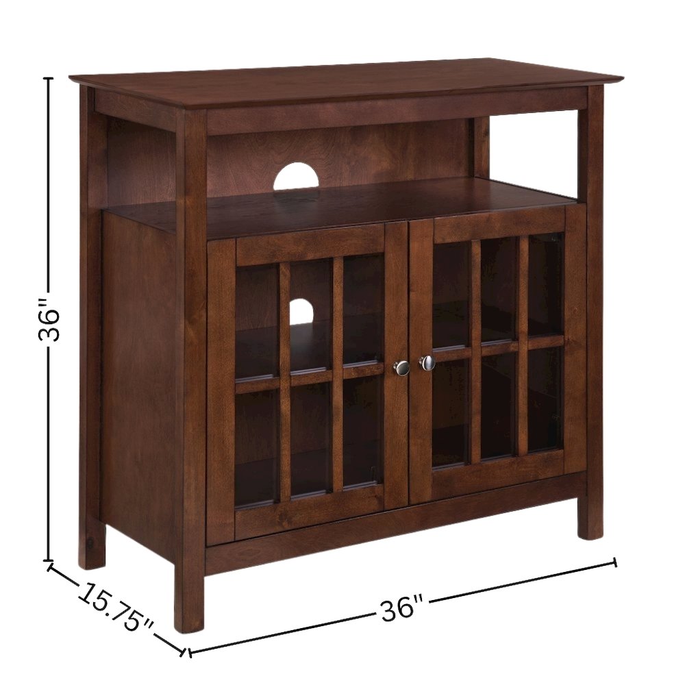 Tall TV Stand Console, Brown, Storage Cabinets, 40 Inch. Picture 4