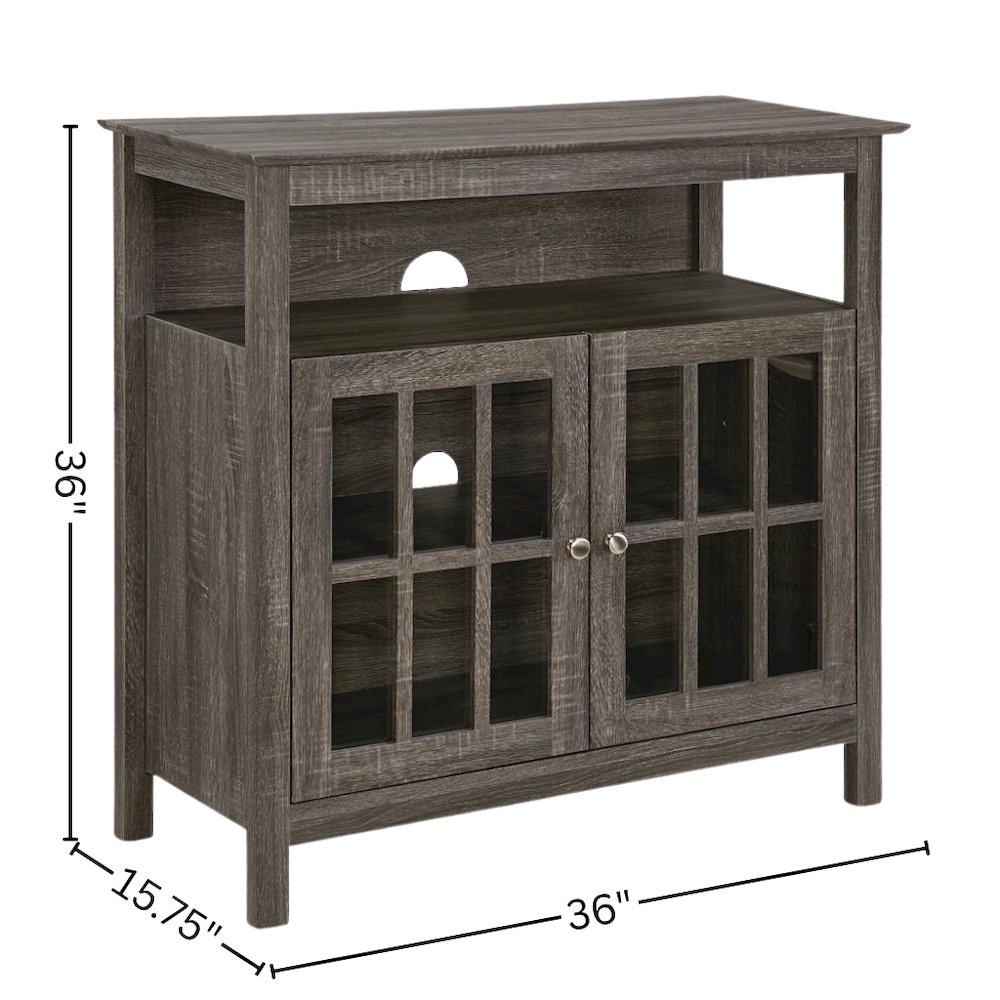 Tall TV Stand Console, Gray, Storage Cabinets, 40 Inch. Picture 4