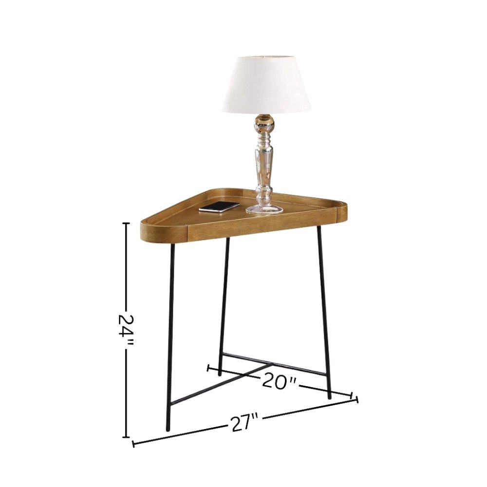 Triangle End Table, Driftwood, Hairpin Legs, Modern Accent. Picture 4