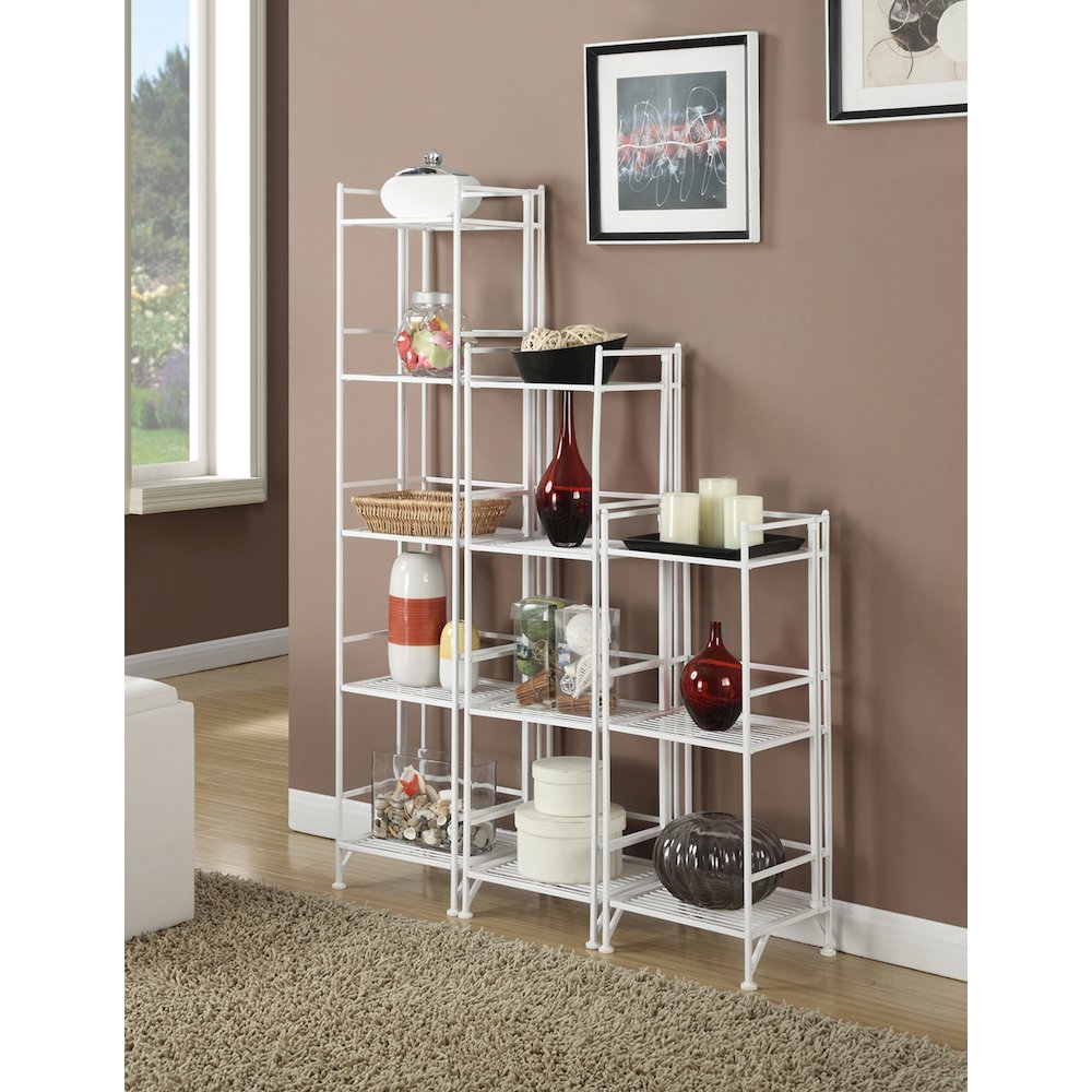 Xtra Storage 3 Tier Folding Metal Shelf White. Picture 4
