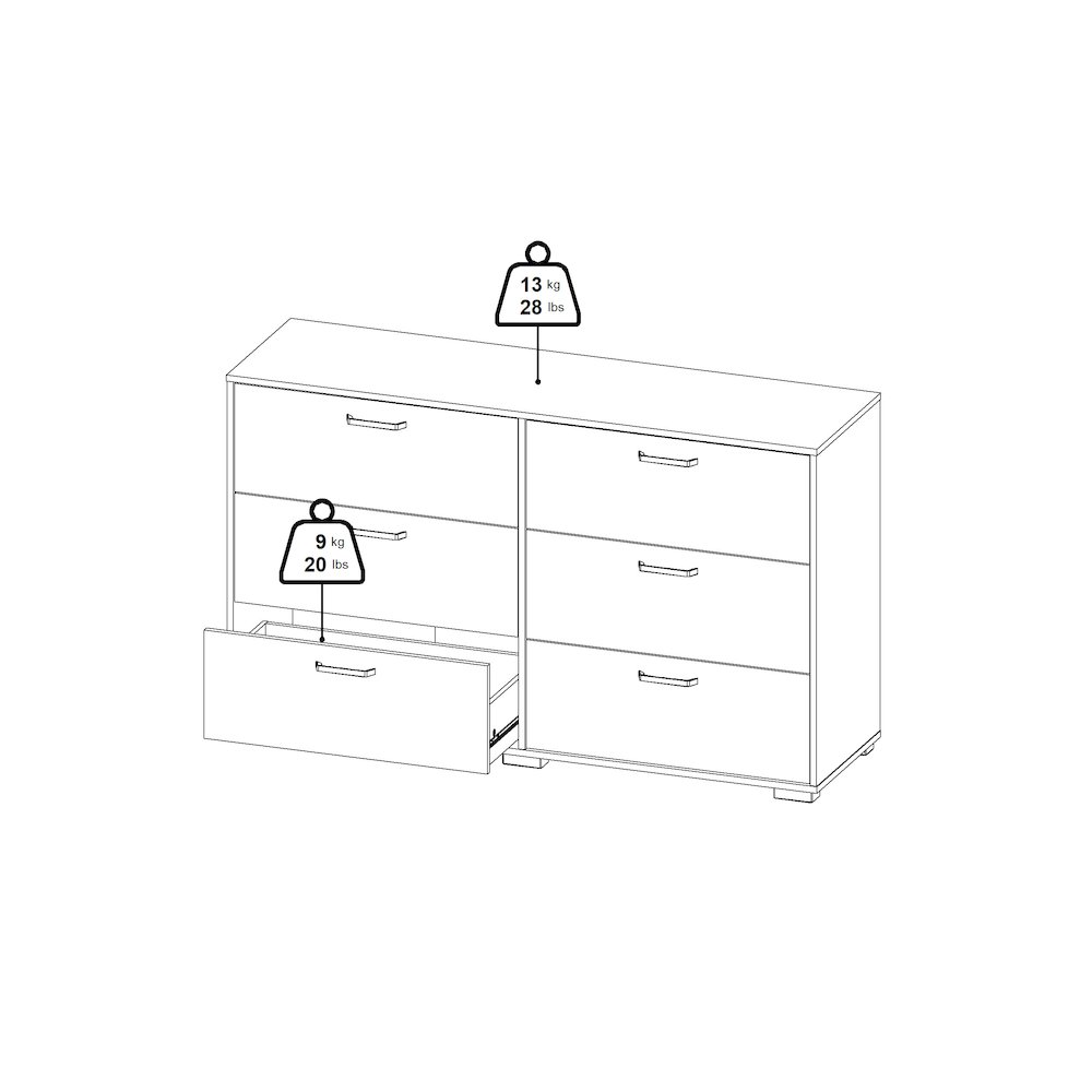 Sofia 6 Drawer Double Dresser, Jackson Hickory. Picture 15