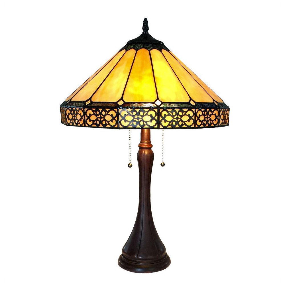 ELEANOR Tiffany-style 2 Light Mission Table Lamp 16" Shade. Picture 1