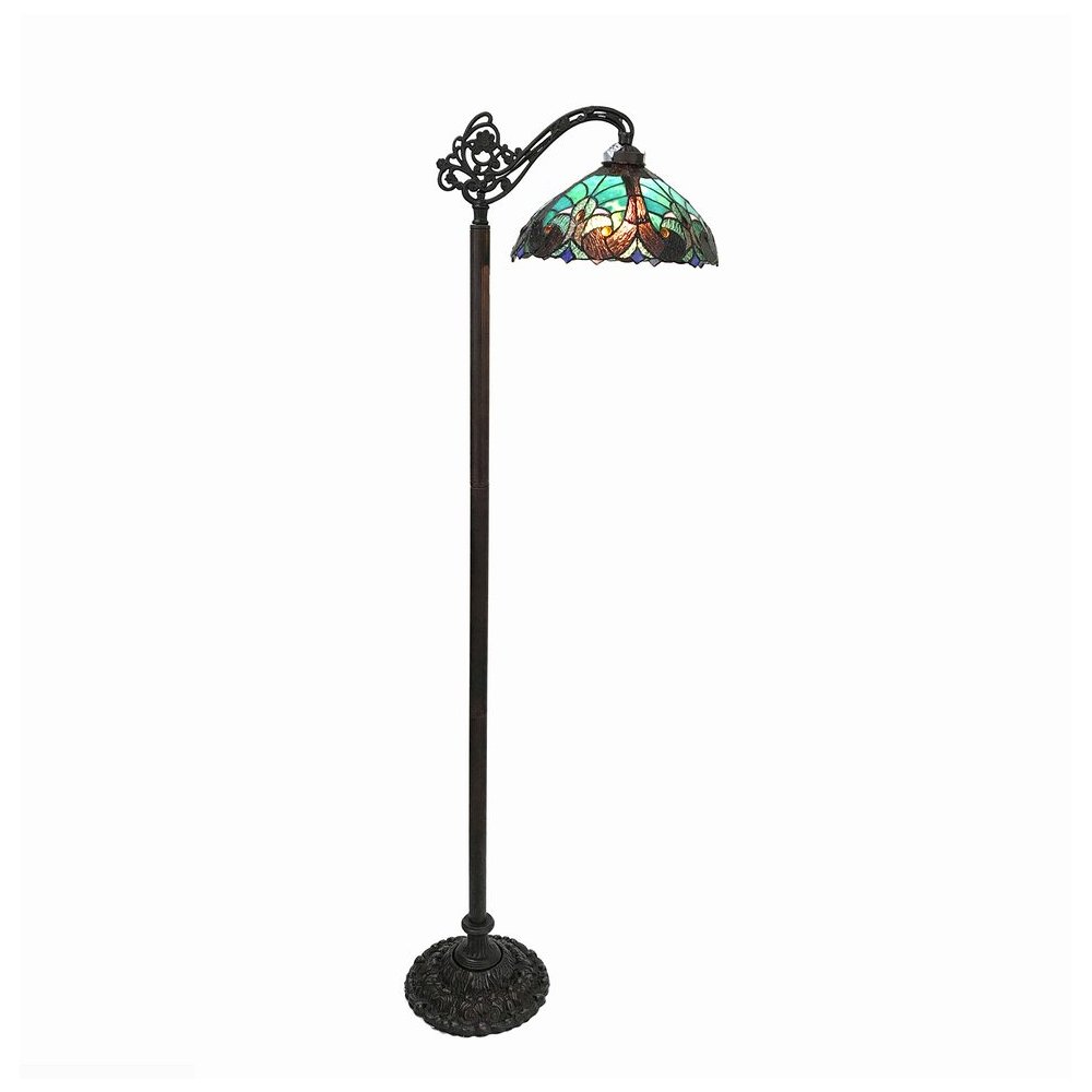 LIAISON Tiffany-style 1 Light Victorian Reading Floor Lamp 13" Shade. Picture 1