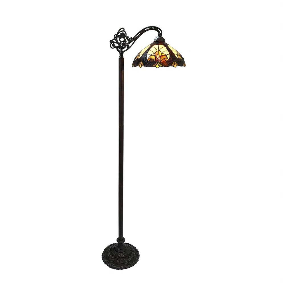 LIAISON Tiffany-style 1 Light Victorian Reading Floor Lamp 13" Shade. Picture 1