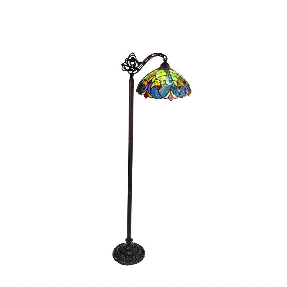 LIAISON Tiffany-style 1 Light Victorian Reading Floor Lamp 13" Shade. Picture 1