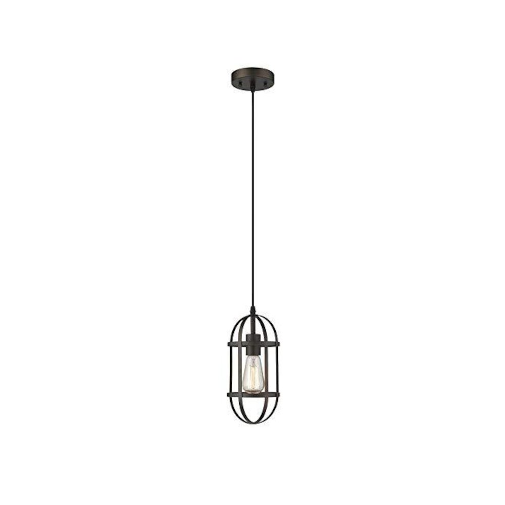 IRONCLAD Industrial 1 Light Rubbed Bronze Mini Ceiling Pendant 5.5" Wide. Picture 1
