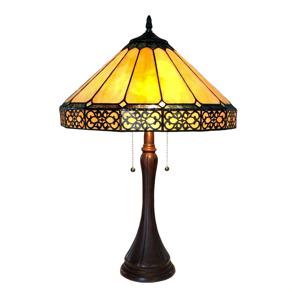 ELEANOR Tiffany-style 2 Light Mission Table Lamp 16" Shade. Picture 1