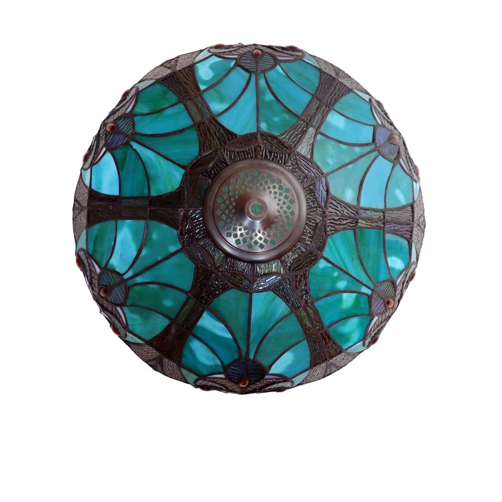 CHLOE Lighting - LIAISON Victorian-Style Antique Dark Bronze 3 Light Double Lit Table Lamp 16" Wide. Picture 3