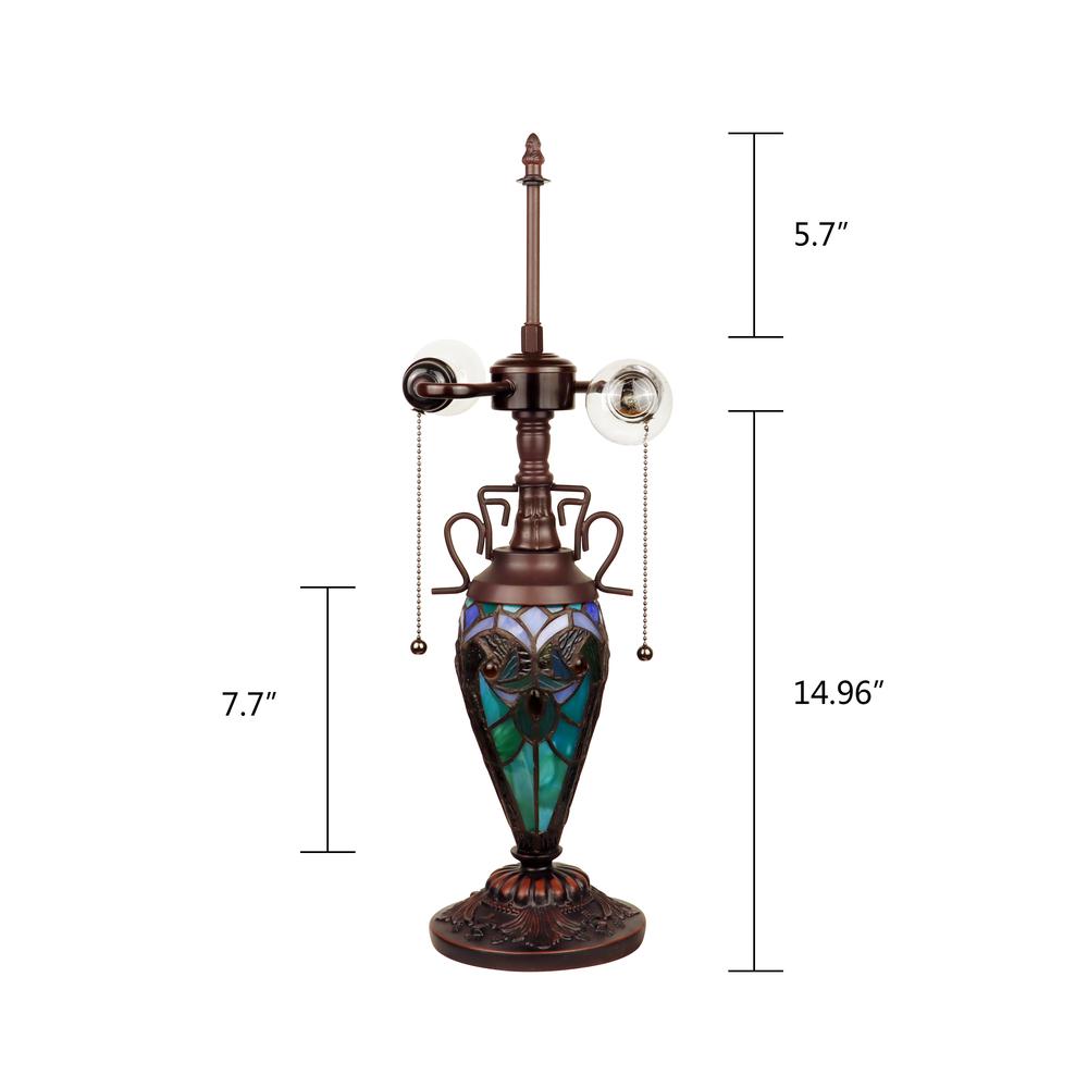 CHLOE Lighting - LIAISON Victorian-Style Antique Dark Bronze 3 Light Double Lit Table Lamp 16" Wide. Picture 8