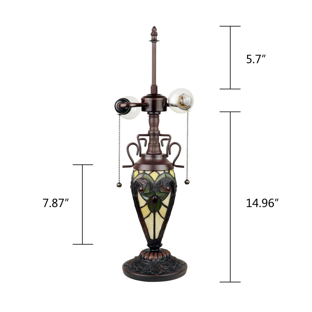 CHLOE Lighting LIAISON Victorian-Style Antique Dark Bronze 3 Light Double Lit Table Lamp 16" Wide. Picture 8