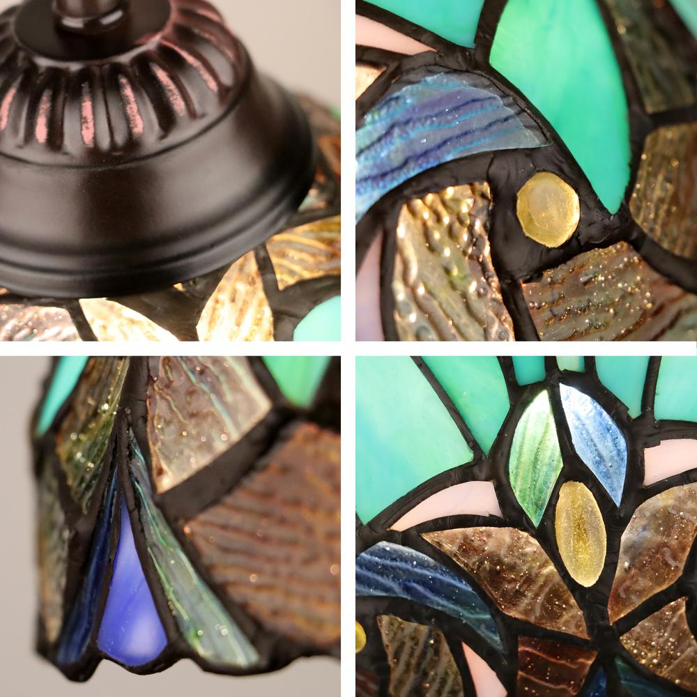 1-Light Antique Dark Bronze Finish Ceiling Mini Pendant 8" Shade. Picture 4