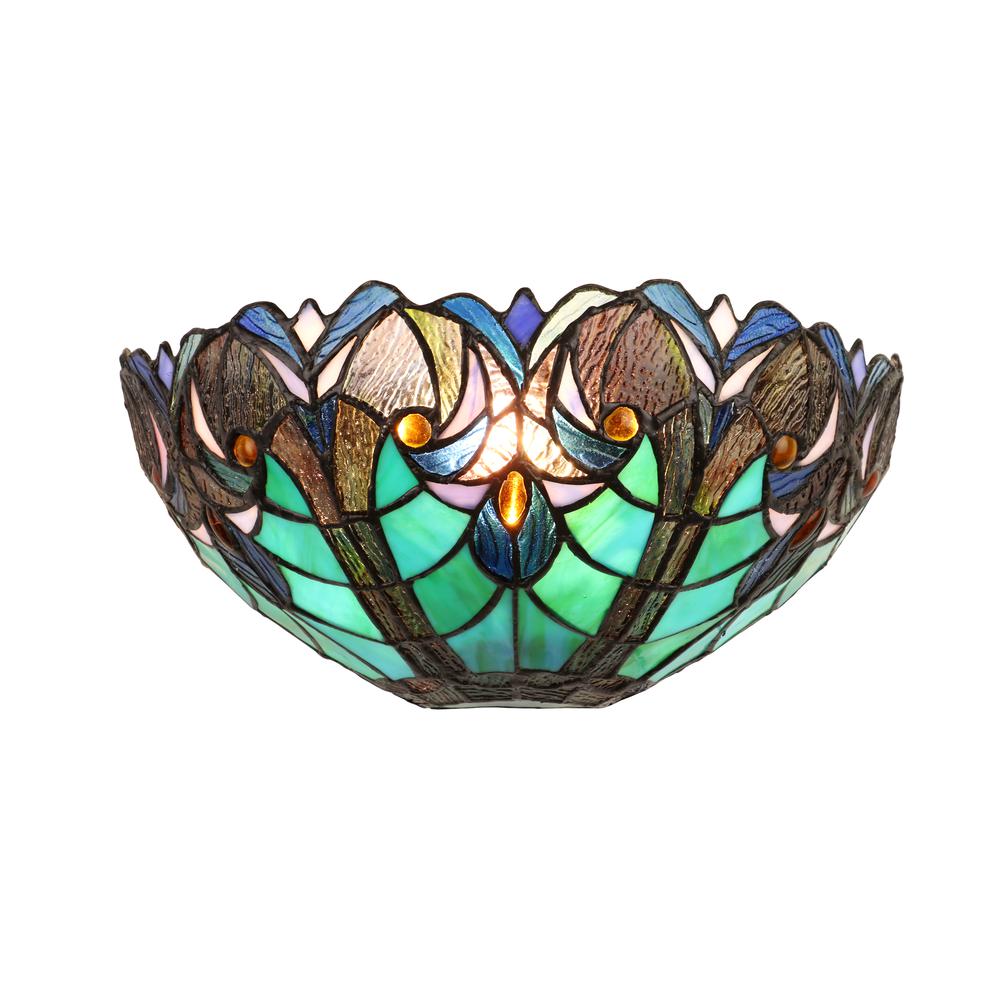 LIAISON Victorian-Style 1-Light Antique Dark Bronze Finish Wall Sconce 12" Shade. Picture 1