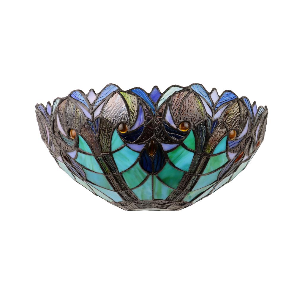 LIAISON Victorian-Style 1-Light Antique Dark Bronze Finish Wall Sconce 12" Shade. Picture 2