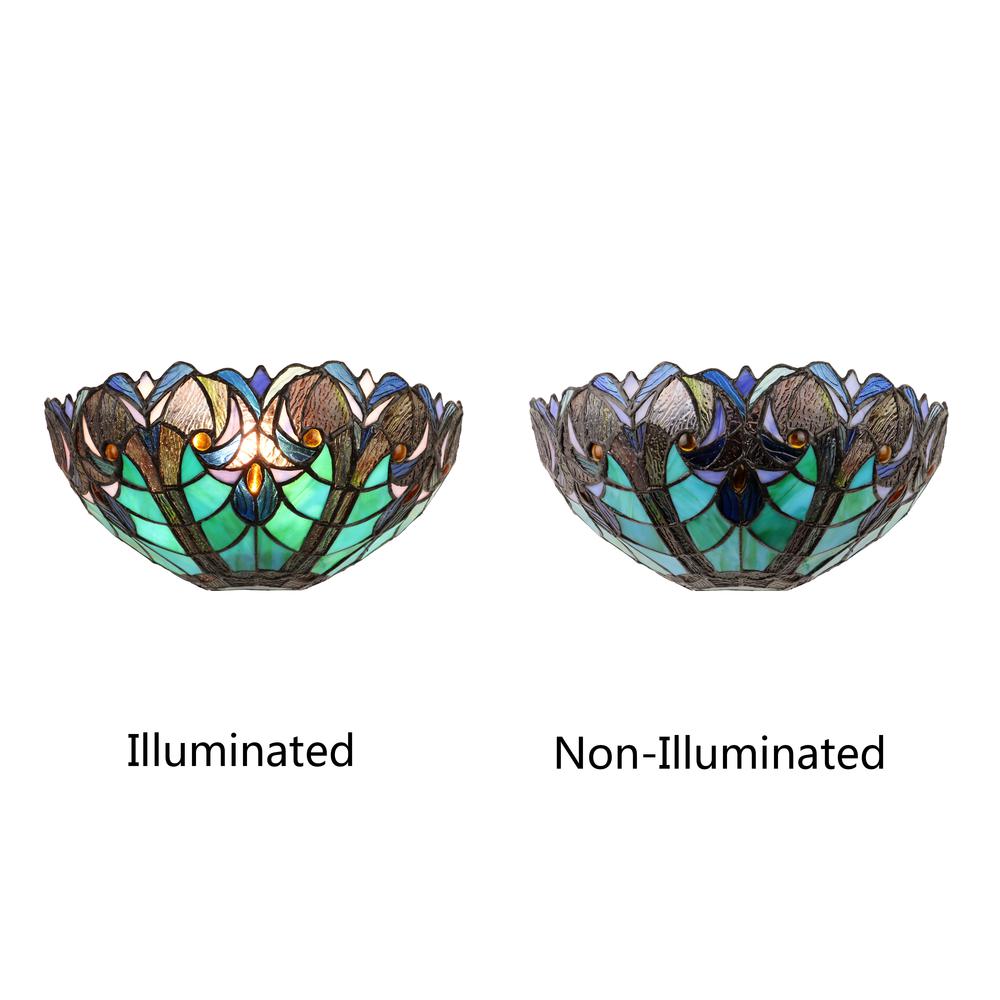LIAISON Victorian-Style 1-Light Antique Dark Bronze Finish Wall Sconce 12" Shade. Picture 5