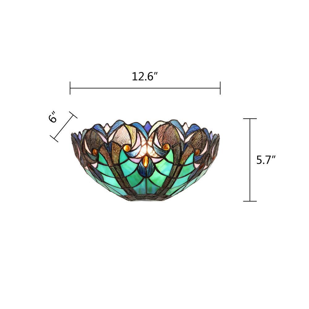 LIAISON Victorian-Style 1-Light Antique Dark Bronze Finish Wall Sconce 12" Shade. Picture 7