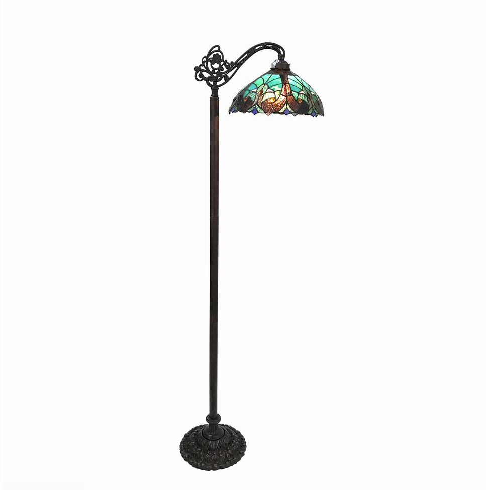 LIAISON Tiffany-style 1 Light Victorian Reading Floor Lamp 13" Shade. Picture 1
