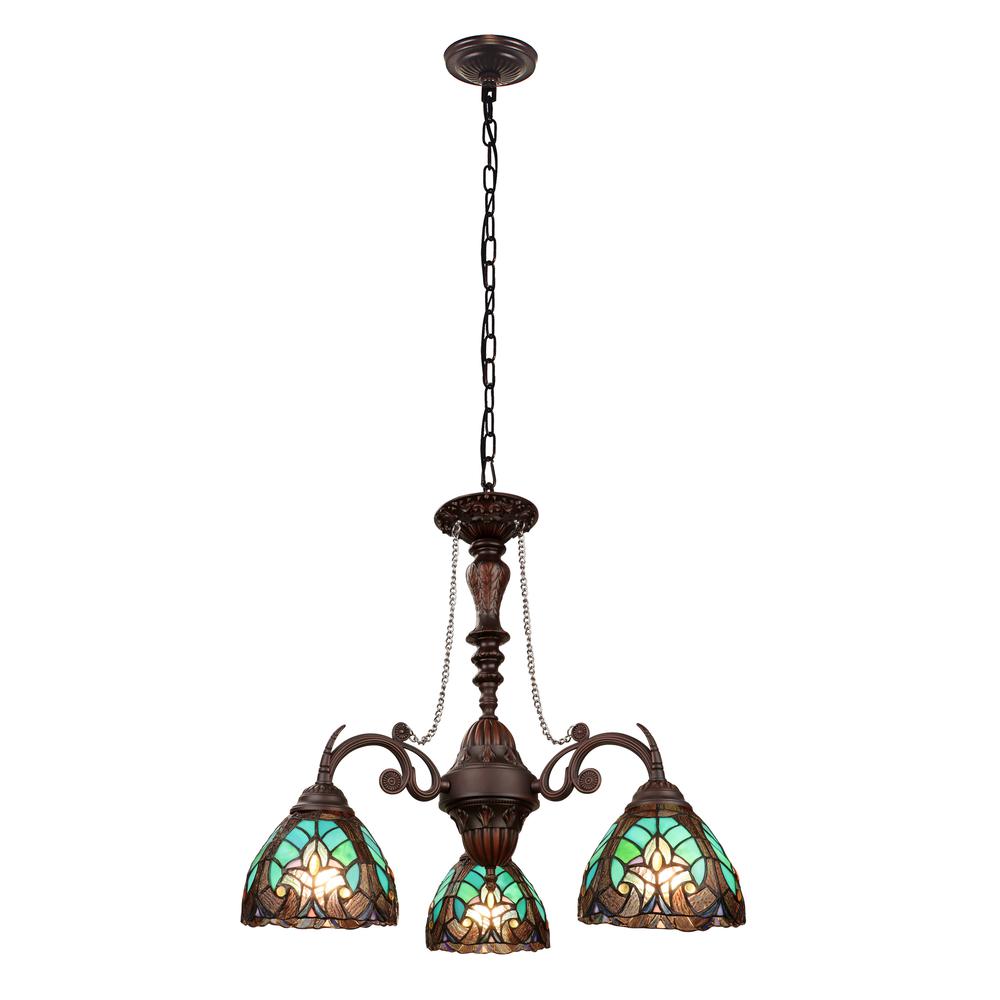 Liaison Victorian-Style 3-Light Antique Dark Bronze Finish Mini Chandelier. Picture 1
