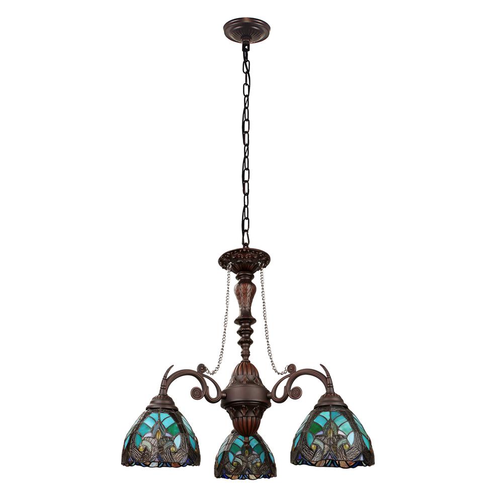 Liaison Victorian-Style 3-Light Antique Dark Bronze Finish Mini Chandelier. Picture 2