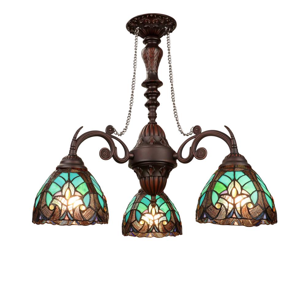 Liaison Victorian-Style 3-Light Antique Dark Bronze Finish Mini Chandelier. Picture 3