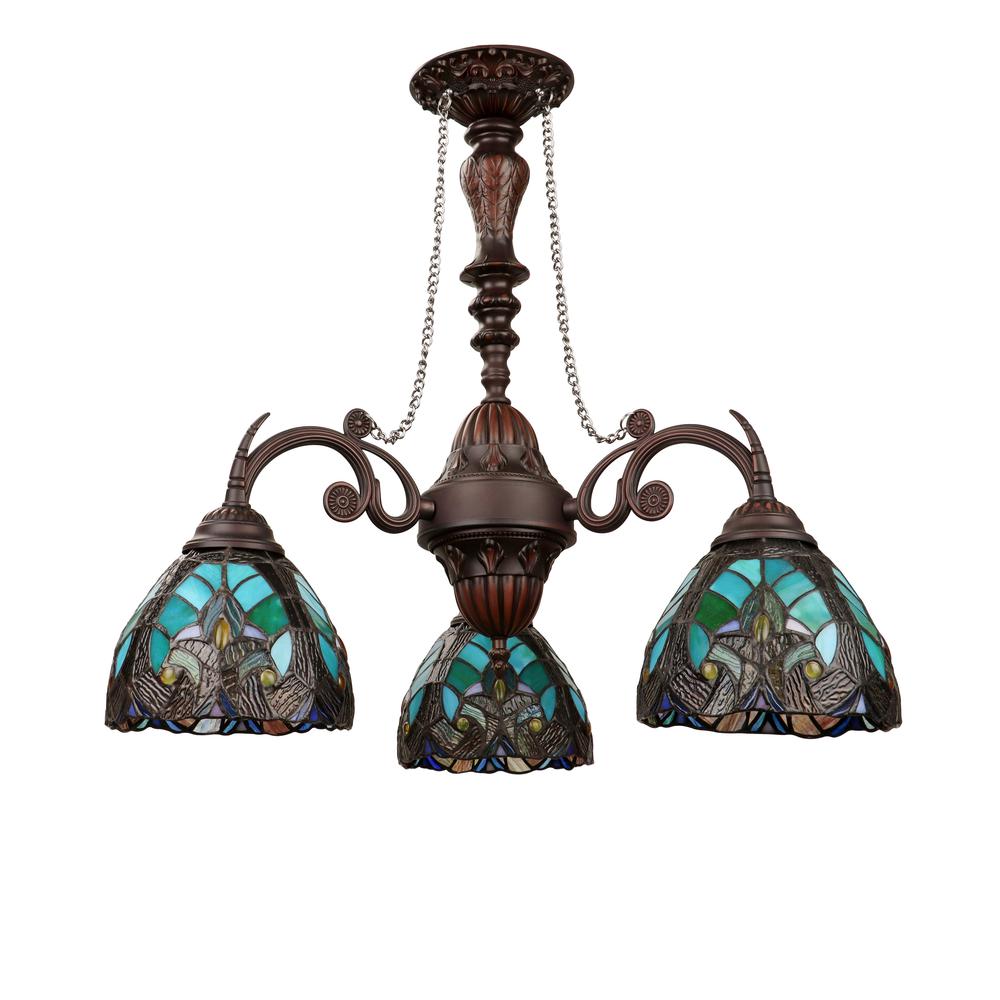 Liaison Victorian-Style 3-Light Antique Dark Bronze Finish Mini Chandelier. Picture 4