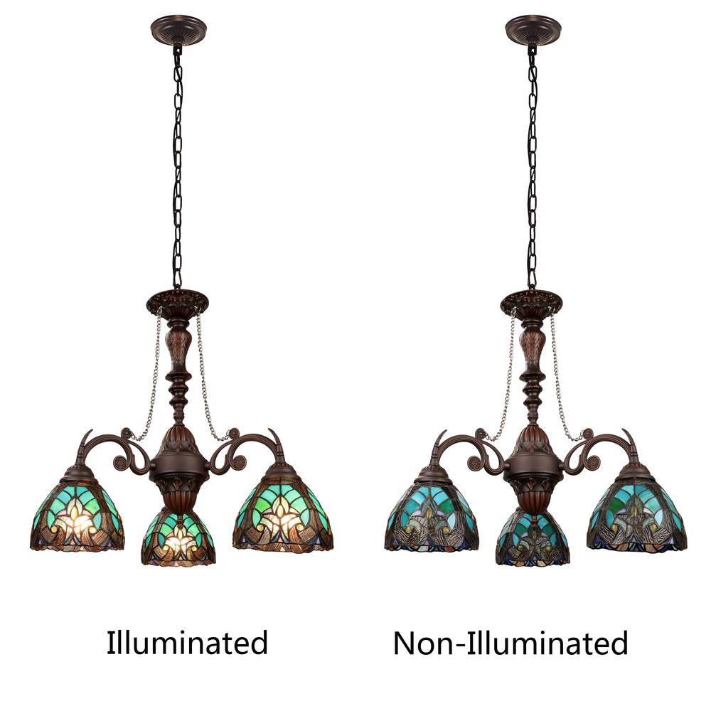 Liaison Victorian-Style 3-Light Antique Dark Bronze Finish Mini Chandelier. Picture 6