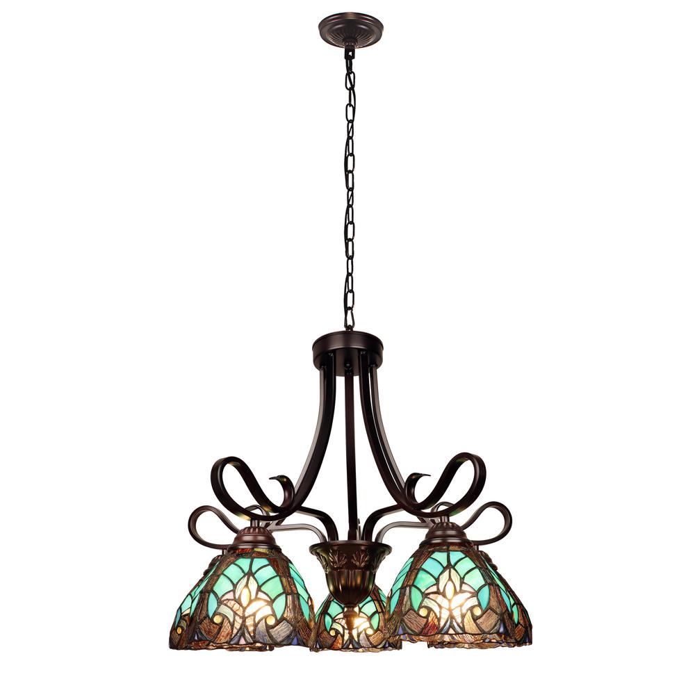 Victorian-Style 5-Light Antique Dark Bronze Finish Large Chandelier 25" Wide. Picture 1