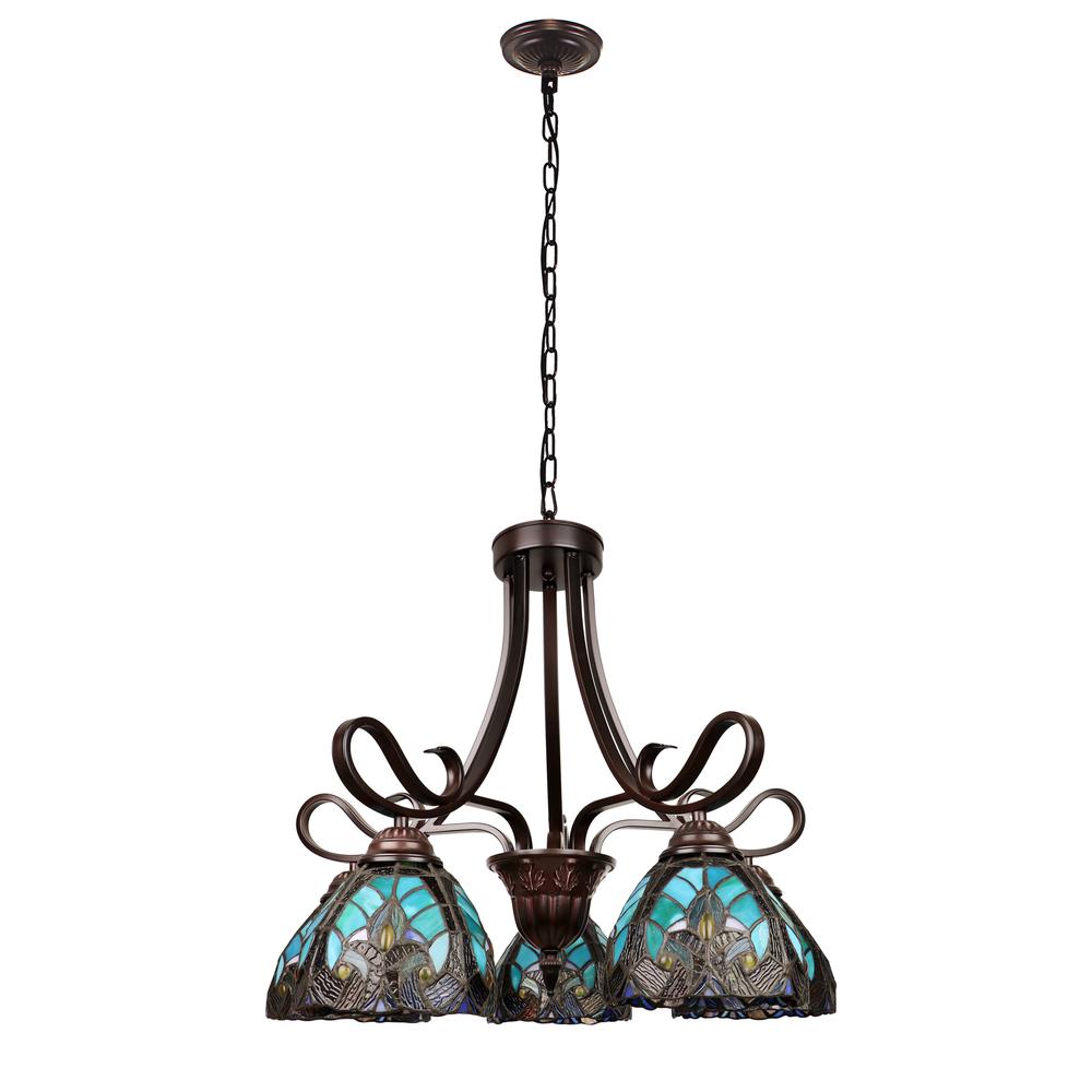 Victorian-Style 5-Light Antique Dark Bronze Finish Large Chandelier 25" Wide. Picture 8